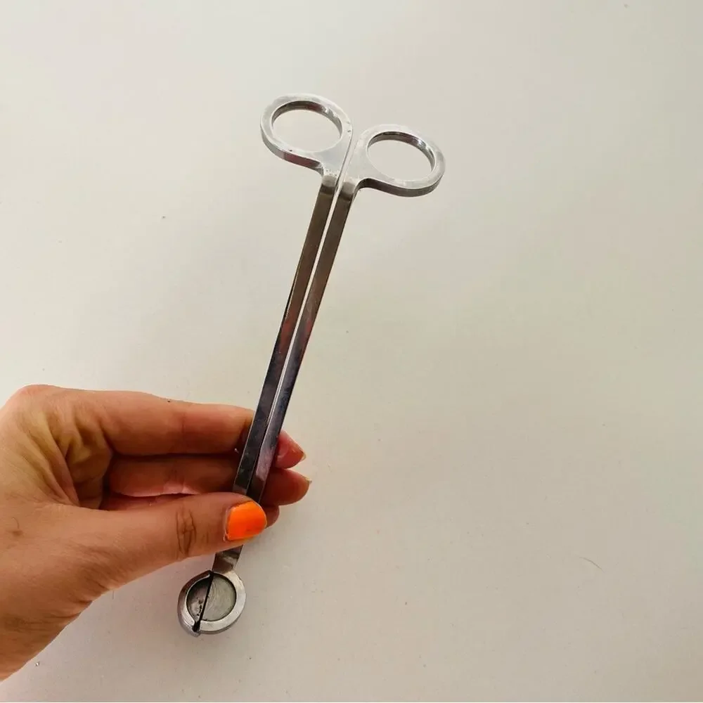 ANTHROPOLOGIE Stainless Steel Silver Grey Wick Trimmer Candle Care Scissors